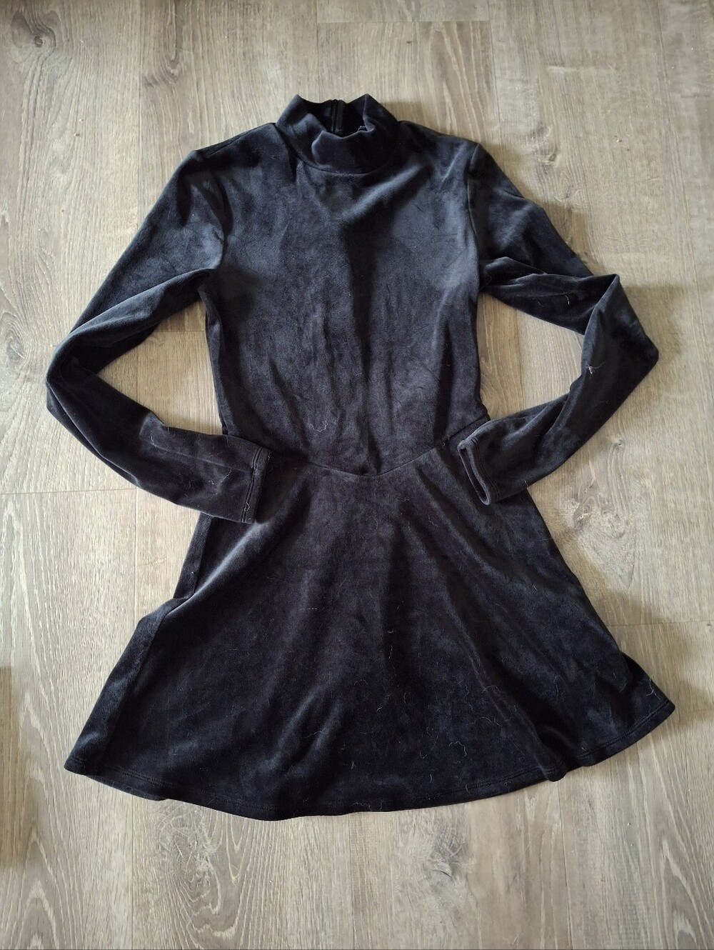 Forever 21 Mini dress crushed Velvet Black Classic Stretch A-line Size Medium